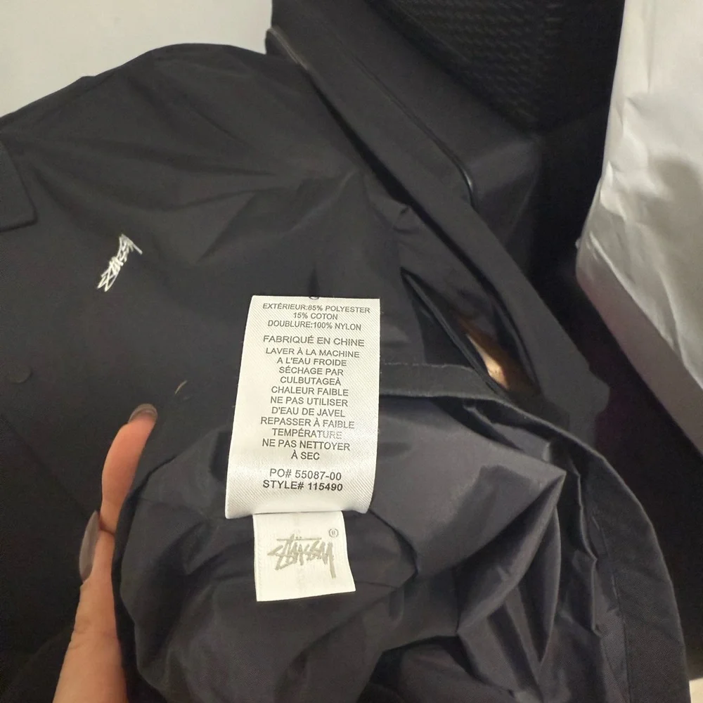 BNWOT Stussy Men's Black Windbreaker Jacket - Picture 10 of 11
